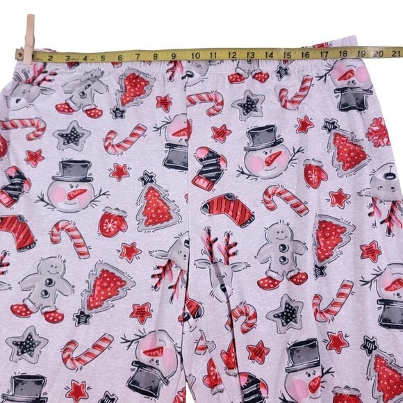 Secret Treasures Snowman Reindeer Candy Cane Holiday Jogger Pajamas Sleep Set - Picture 16 of 16